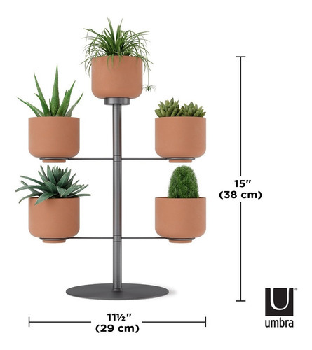 Terrapotta Suporte Vaso De Planta De Mesa C/ 5 - Umbra