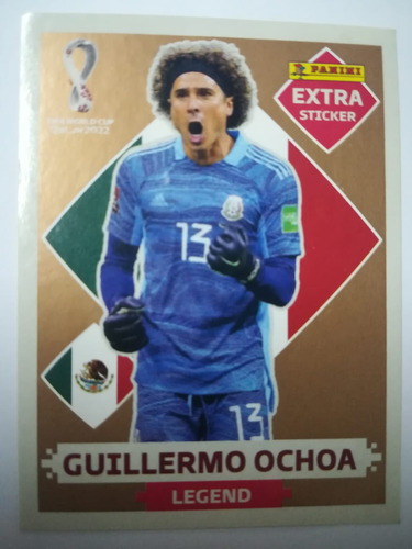 Guillermo Ochoa Panini Qatar Carta Extra Bronce 