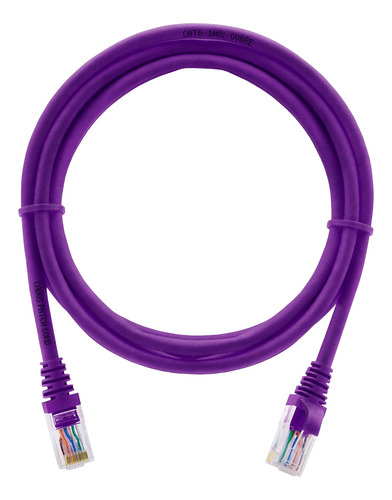 Kit  Patchcord Cat6 100% Cobre Roxo + Verde 1,5 Metros