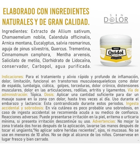 Ungüento Dolor Extremo Espalda Rodillas Quidol 4 Piezas Pack