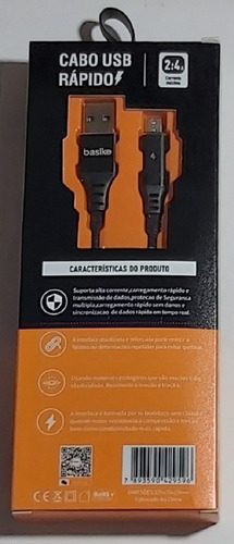 Cabo Carregador Usb Celular V8 Android Turbo Reforçado