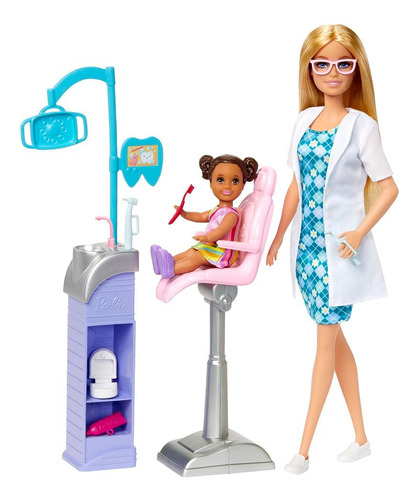 Barbie Profissões Dentista Loira - Mattel