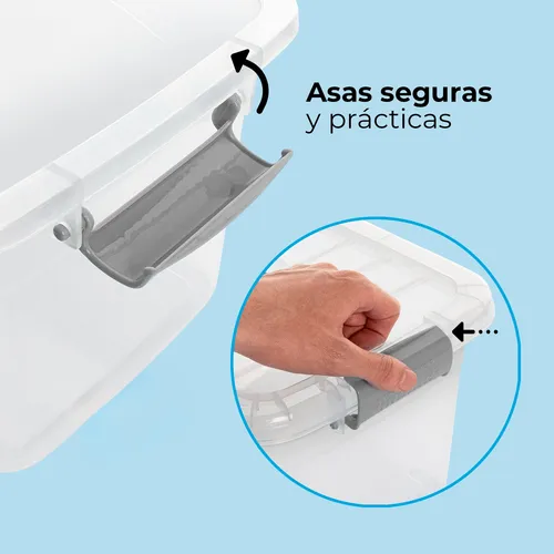 4 Cajas Organizadoras Plásticas Transparentes Grandes Tapa 1