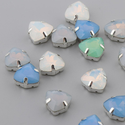 20pcs Triángulo Botón Rhinestone Hebillas De Piedras De