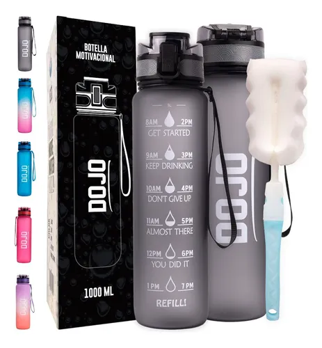 comprar Botella De Agua Deportiva 1lt, Caramañola, Fitness - Dojo Color Negro
