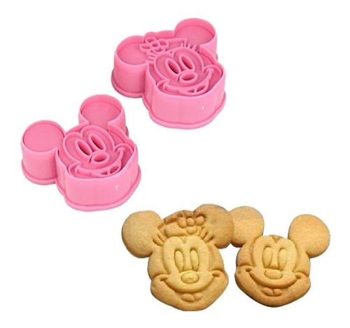 2 Moldes, Cortadores De Galletas- Mickey Y Minnie Mouse