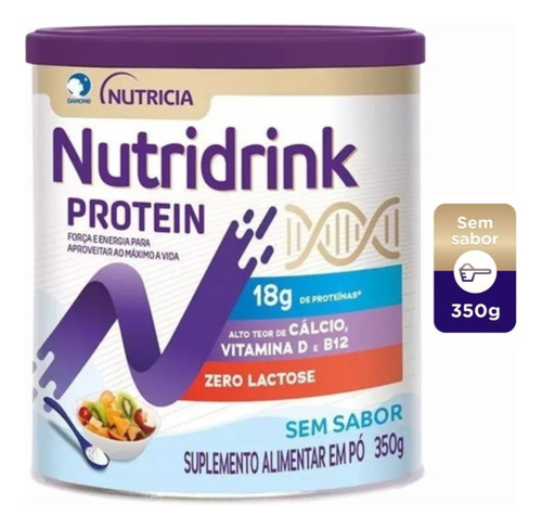 3 Latas Suplemento Nutridrink Protein Sem Sabor Danone -350g
