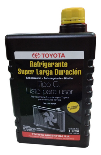 Líquido Refrigerante/anticongelante Toyota 08011-g4820 Toyota En Bidón 1l