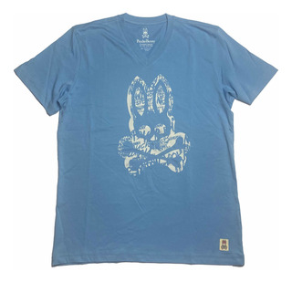 Camiseta Hombre Psycho Bunny Algodón Auténtica Estampado Camiseta Hombre Psycho Bunny Algodón Auténtica Estampado