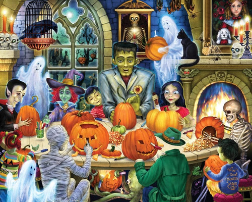 Hounted House Party Jigsaw Puzzle 1000 Piece - Halloween Puz