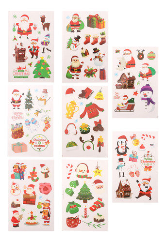Ay 80pcs Pegatinas Removibles De Dibujos Animados Navideños