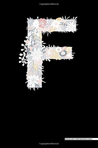 Personalized Flower Monogram Journal F Initial Alphabet Lett