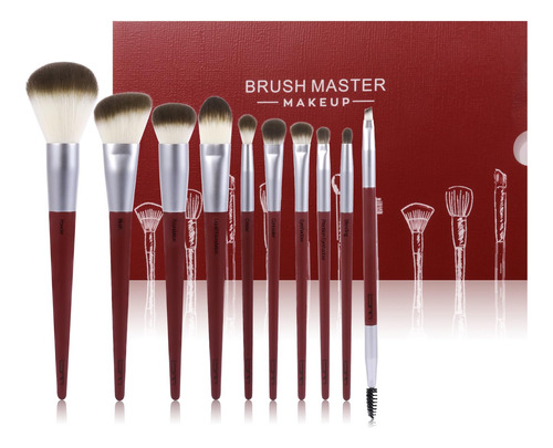 Brush Master Brochas De Maquillaje, 10 Unidades, Base Kabuki