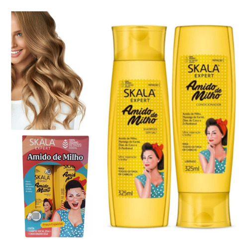 Skala Shampoo + Acondicionador Amido De Milho 325ml Lefemme 