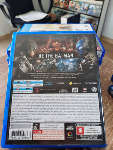 Batman Arkham Knight Ps4 Midia Fisica Original (Usado)