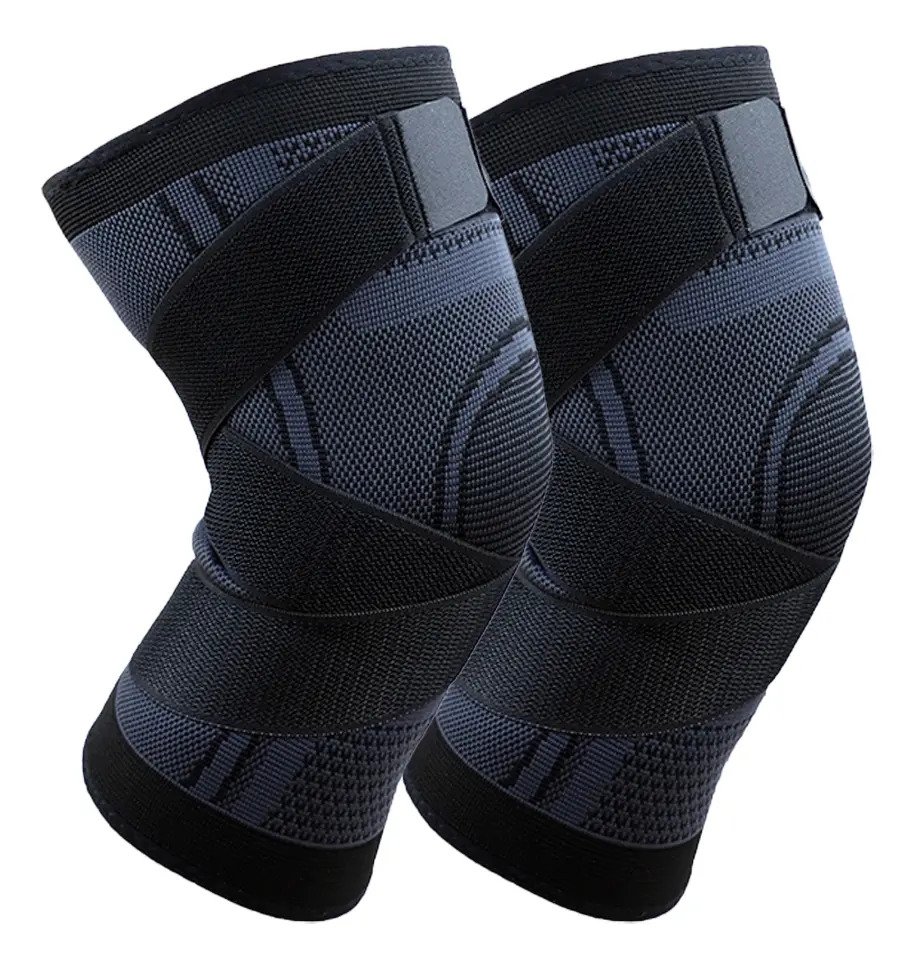 1 Par Straps Rodilla Gym Rodilleras Elásticas Deportivas Compresion Para Gym Negro Talla Xl Hoovoo