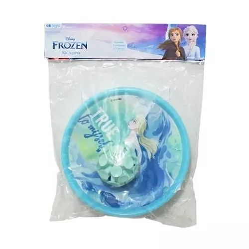 Kit Agarra e Lança Frozen Disney 3 Peças 2 Pratos 1 Bola em