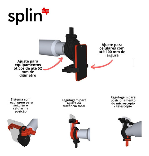 Suporte Adaptador Universal Celular Regulável Telescópio
