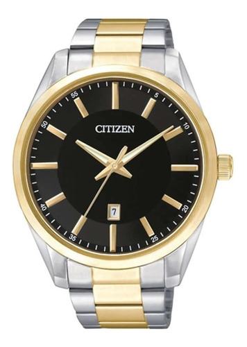 Reloj Citizen Quartz Analog Bi103452e Hombre Color De La Malla Plateado Color Del Bisel Negro Color Del Fondo Negro