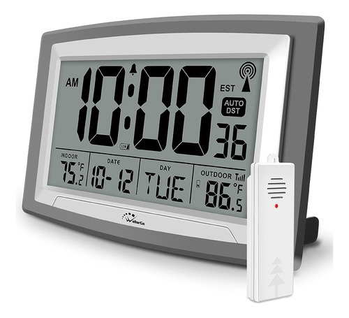 Reloj Atomico Wallarge, Digital, P/ Temperatura Int Y Ext