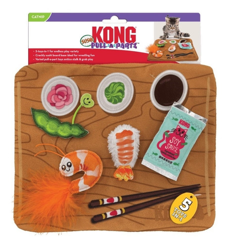 Kong Gato Pull-a-partz Sushi Juguete