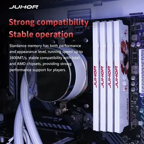 Memória Ram Juhor Ddr4 32gb (2x16gb) 3600mhz Cl-16 Branco
