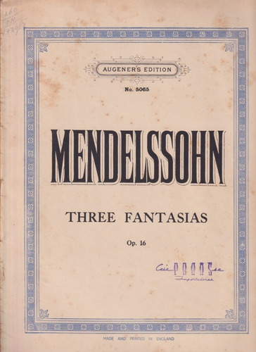 Three Fantasias Mendelssohn 