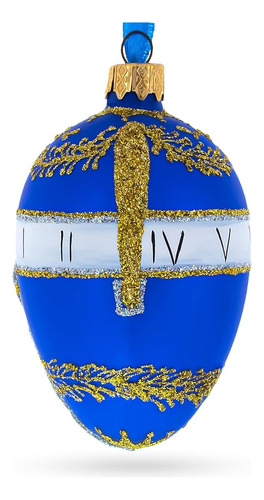 Bestpysanky 1895 Reloj De Serpiente Azul Huevo Real Adorno D