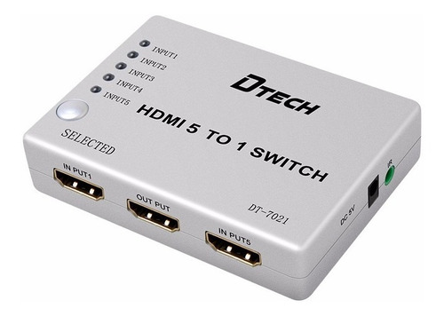 Hdmi Selector Switch 5x1 Full Hd Linea Premium Dtech