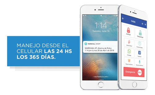 Imagen 5 de 9 de Kit De Alarma Y Alarma Para Hogar Inalambrica Marshall 3 A