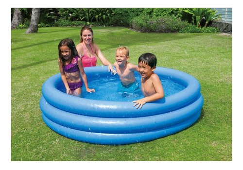 Pileta inflable redonda Intex Crystal Blue 58446 de 168cm x 38cm 481L celeste caja