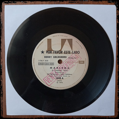 Bobby Goldsboro - Marlena - Arg 1974 Vinilo Single