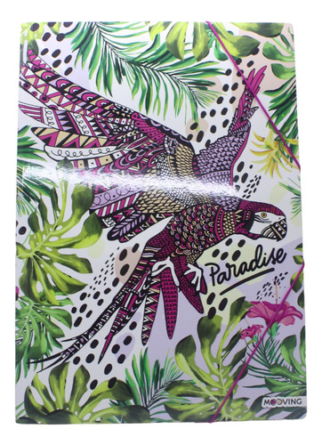 Carpeta 3 Solapas C/elastico Animal Art Pavo Real Rosa