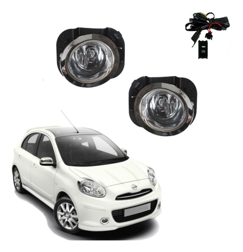 Kit Neblineros Nissan March 2010 - 2014 Con Luces Led