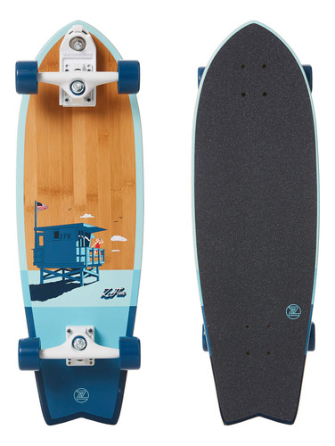 Bamboo Surfskate Fish Longboard Adulto Unisex Azul 31