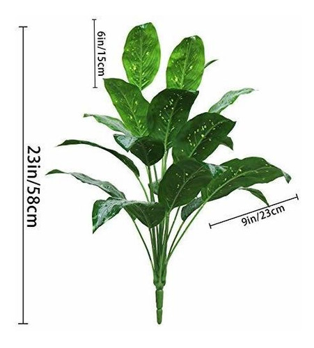 Beebel Plantas Artificiales 23 Tallos De Arbustos Hoja De T