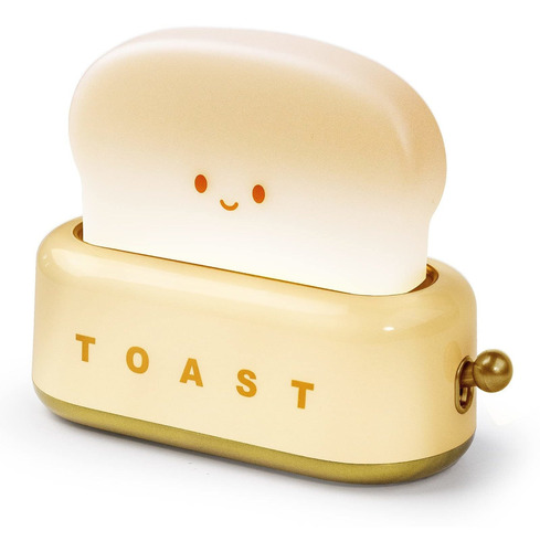 Bonita Luz Nocturna, Lámpara De Noche Kawaii Toast Para Deco