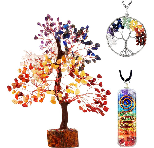 Árbol De Vidrio De Siete Chakras, Hecho A Mano, Bonsái