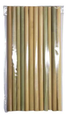 Canudo De Bambu Pacote 12un - 20cm