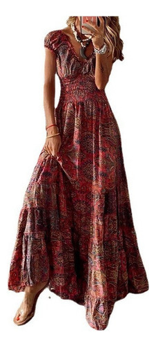 Vestidos Elegantes Largos Vintage Maxi Casual Mujer Verano .