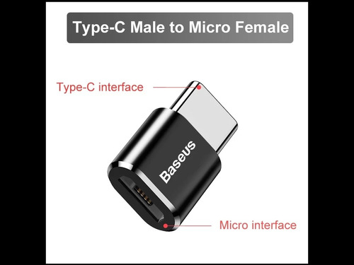 Adaptador Micro Macho A Usb-c Hembra 3.0 Original Baseus 5