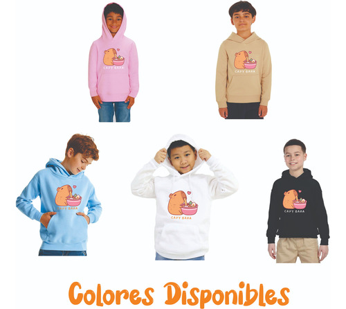 Sudadera Capibara Niños Hoodie Diseños Kawaii