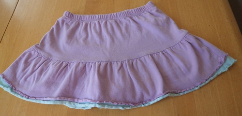Falda Con Short Integrado Lila Y Verde Talla 7-8 Niña Fn2 (Usado)