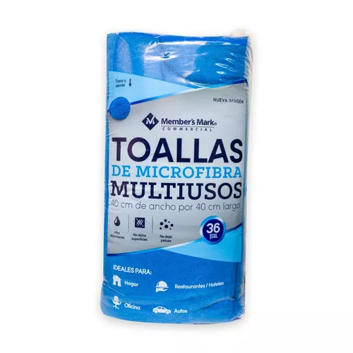 Paños Toalla Microfibra 6 Piezas 40x40 Azules Absorbentes