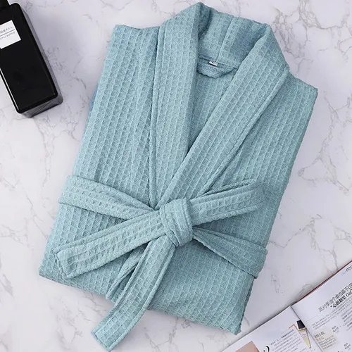 Albornoz Waffle Mujer Verano 100% Algodón Bata Ropa De