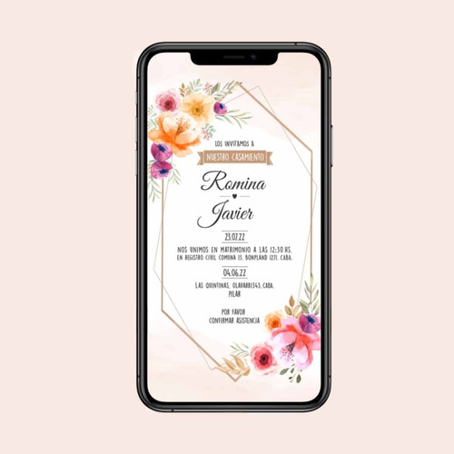 Invitación Personalizada Casamiento Para Enviar Por Whatsapp