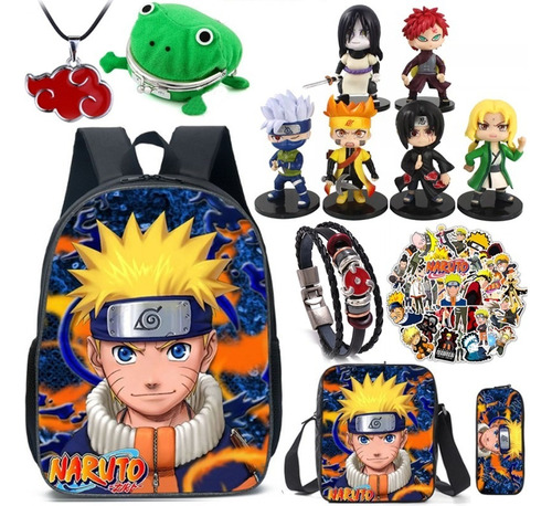 62 Unids/set Uzumaki Naruto Figura De Acción+mochila+billete