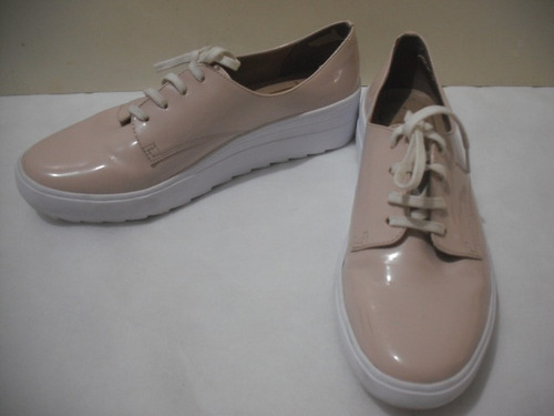 Tenis Rosa Bebe Verniz Tam 39 Solado Branco Usado Bom Estad