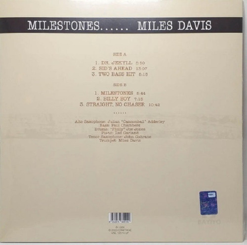 Miles Davis Milestones Vinilo Lp Nuevo Importado