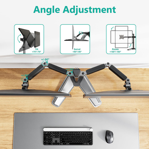 Suporte De Monitor Duplo Wali Mf002n Para 2 Monitores De Até
